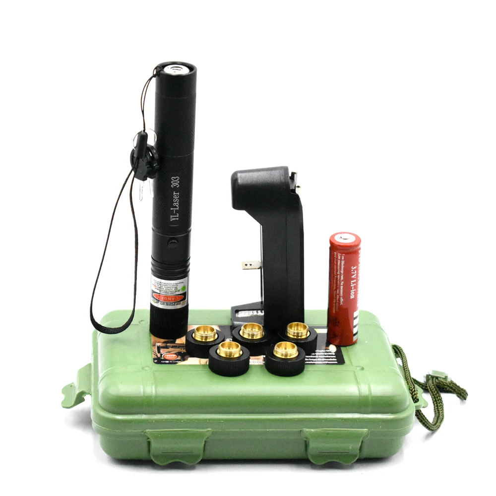 

Outdoor Laser Pointer Green Sight Laser 303 Pointer 10000m 532nm Powerful device Adjustable Focus Lazer with Laser 303 Star Caps