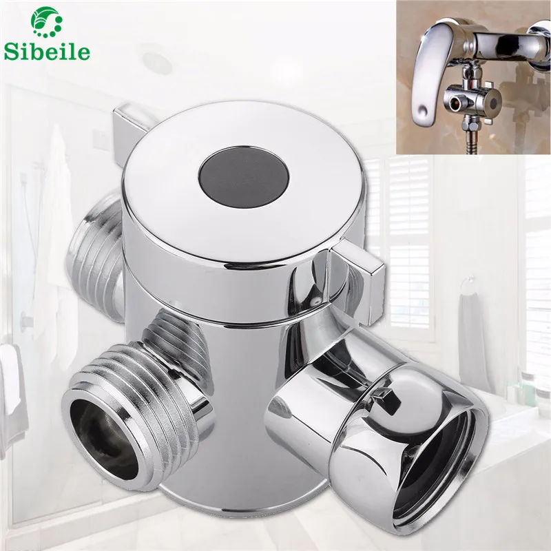 

SBLE 3 way Diverter Valve Water Separator Shower Tee Adapter Adjustable Shower Head Diverter Valve Bathroom Accessories ABS