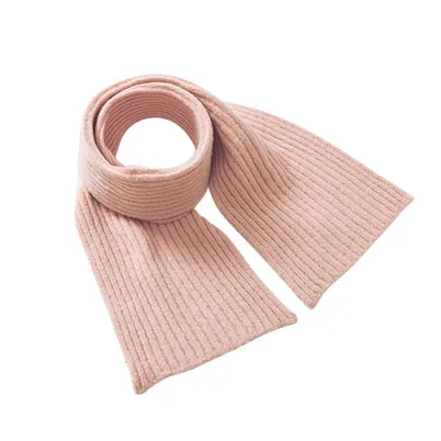 Горячая Распродажа, детский зимний шарф для мальчиков и девочек, детский шарф с помпоном, теплые шарфы для шеи, вязаные шерстяные теплые шарфы, echarpe foulard - Цвет: Розовый