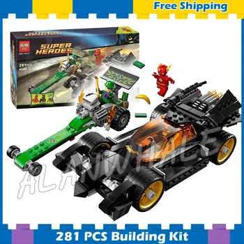 

281pcs Super Heroes Batman Movie The Riddler Chase Flash Batmobile 10227 Model Building Blocks Gifts Sets Compatible with Lago