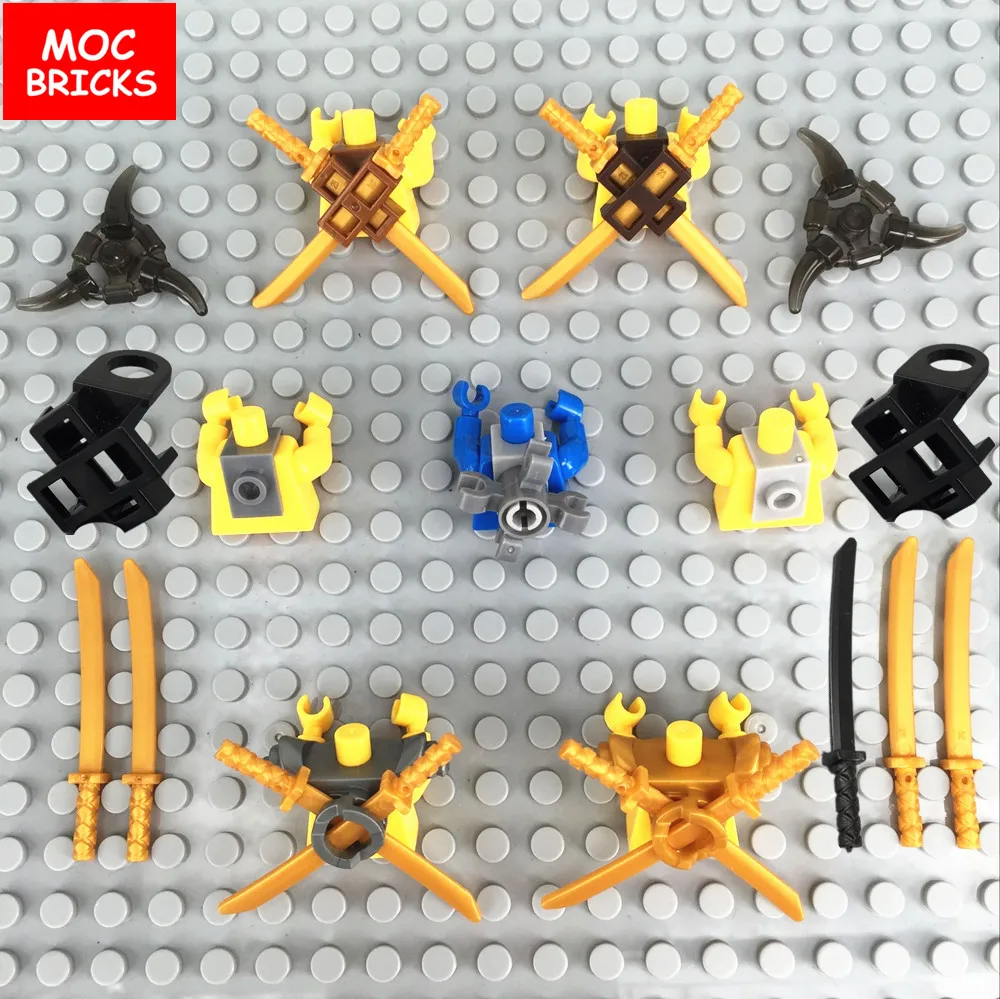 

10pcs/lot MOC Bricks weapons figure support Ninja Sword fit with 21459 Educational Building Blocks Assembled Toys children Gifts