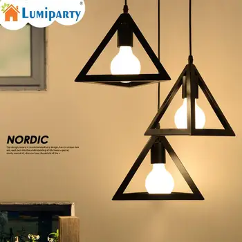 

Adeeing 3-head Triangle E27 Iron Ceiling Lamp Holder Light Case Home Villa Hotel Bar Decoration (without Light Source)