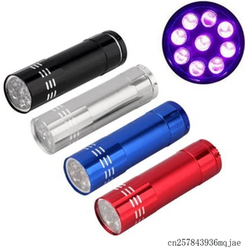 

500pcs 9 LED Flashlight Mini UV Flash Light Lamps Ultra Violet Blacklight Torch Light Lamp