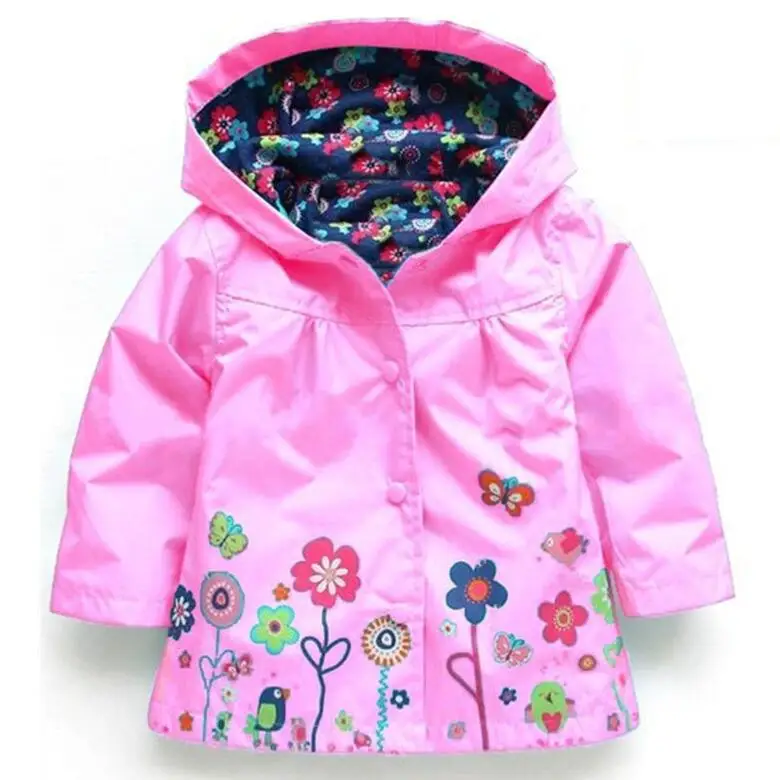 Flower Pattern Raincoat | new girls coat autumn spring toddler hooded flower pattern Flower Pattern Raincoat | new girls coat autumn spring toddler hooded flower pattern