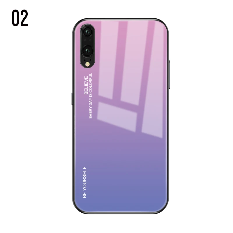Чехол для телефона с градиентным стеклом для Huawei P Smart P20 Pro Lite Mate20 Nova3i Honor V20 10 8X9X20 Pro, разноцветный чехол - Цвет: Pattern 2