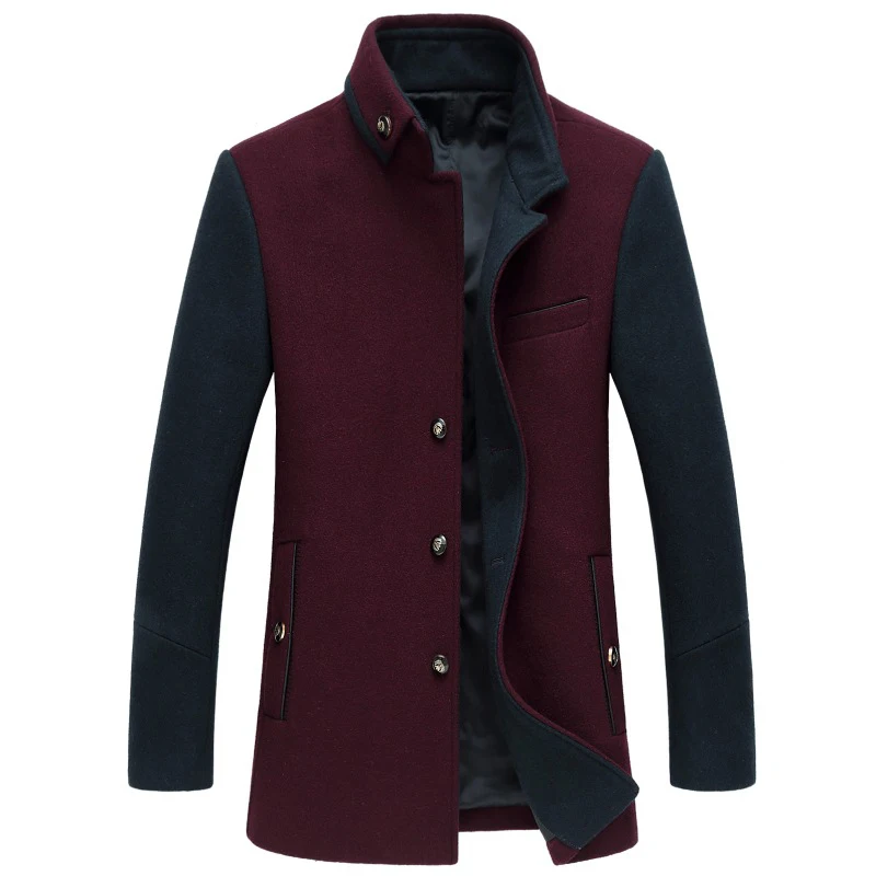 New Fashion Wool Blends Brand Men Winter Slim Coat...