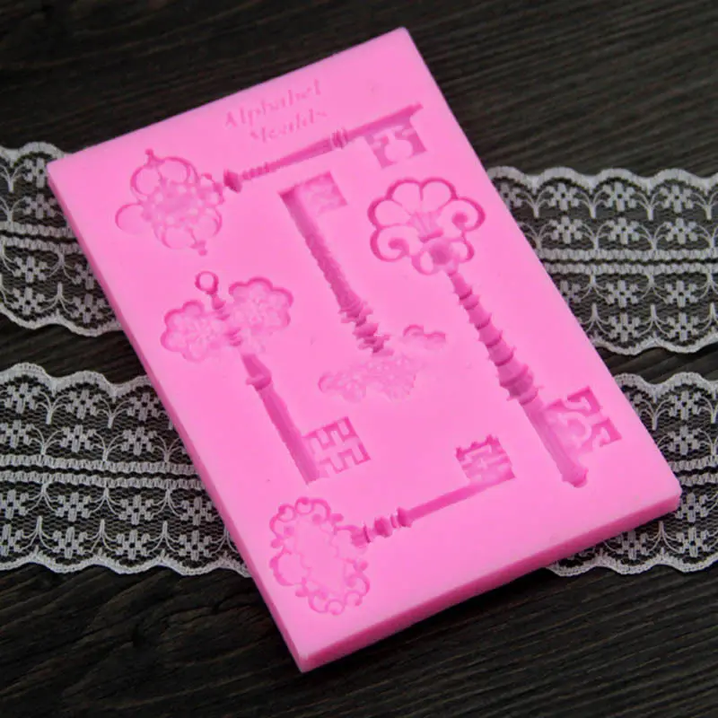 

3D Vintage Key Silicone Mould Cupcake Mold Fondant Cake Cooking Tools Kitchen Cozinha Decoration Chocolate