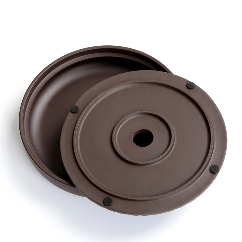  PINNY Yixing Purple Clay Round Tea Tray 20.7*20.7*4.2cm Chinese Tea Ceremony Table Hand Made Kung F