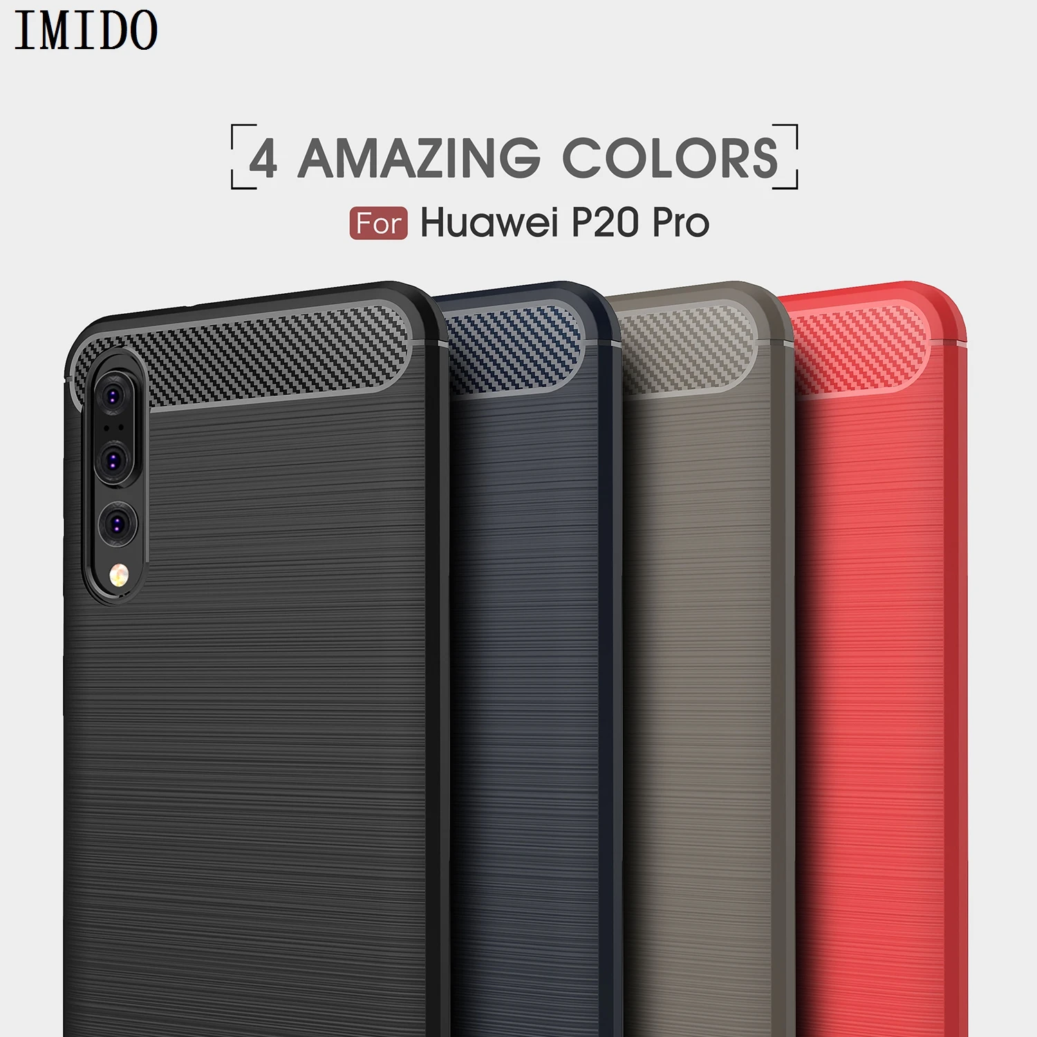 IMIDO For Huawei P20 Pro CLT L29 CLT L09 Soft Carbon Fiber Anti Knock ...