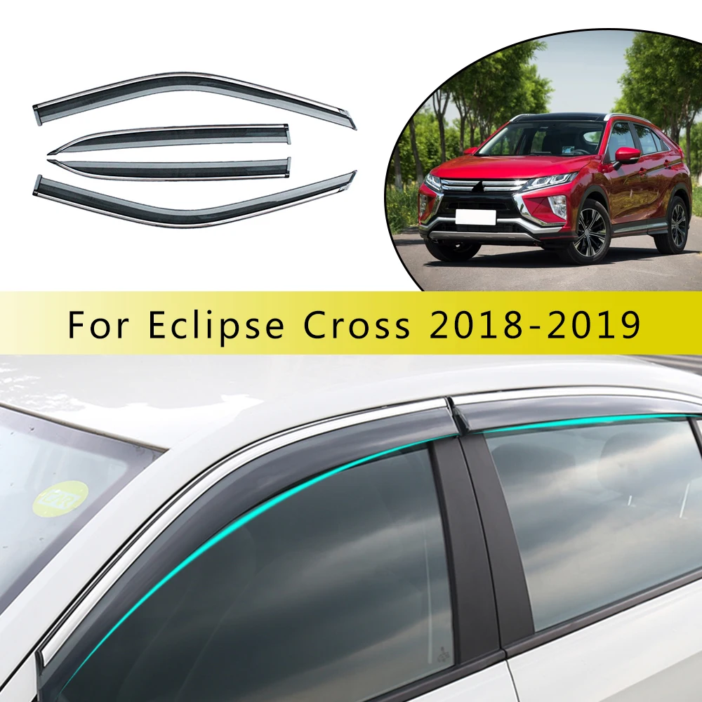 

For Mitsubishi Eclipse Cross 2018 2019 Smoke car window visors sun Rain Guard Wind Deflectors 4PCS