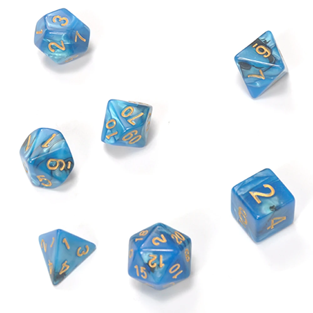 

7Pcs/Set Dice Set with Nebula Effect Poker d&d d4 d6 d8 d10 d% d12 d20 Polyhedral TRPG Games Dungeons & Dragons Rpg Game Dice