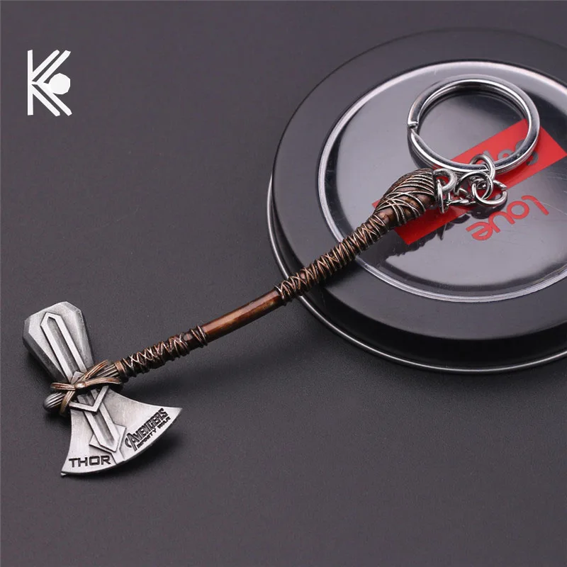 

Avengers 4 Keychain Thor Axe Hammer Mjolnir Chaveiro The Dark World Key Bags Keyring Jewelry llaveros Para Hombre Porte Cle