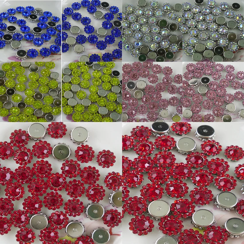 

bottom hole round faceted 9mm glass crystal silver cup flaw flat back rhinestones clothing applique sew choose color 5pcs