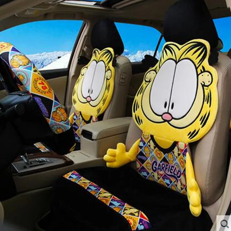 Automobiles Seat Covers Stereo Cartoon Carseat Set Four Seasons General Personalized Car Decoration Of Garfield