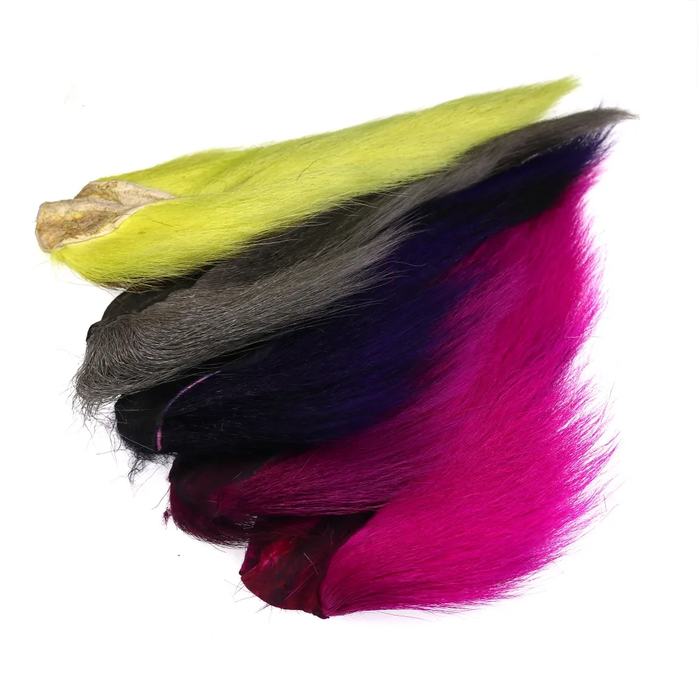 Bimoo 1 шт многоцветная петля для мух Bucktail весь хвост рыболовный Bucktail Волосы оленя материалы для завязывания мух крючки Джиги белый красный черный