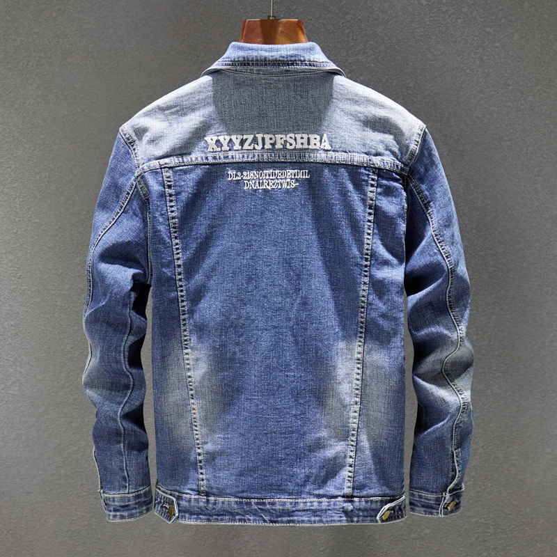 HCXY 2019 Spring Autumn Fashion Men's Denim Jackets Coats Men cotton Jacket Mens Jean Jacket Outwear Male Cowboy Size 5XL