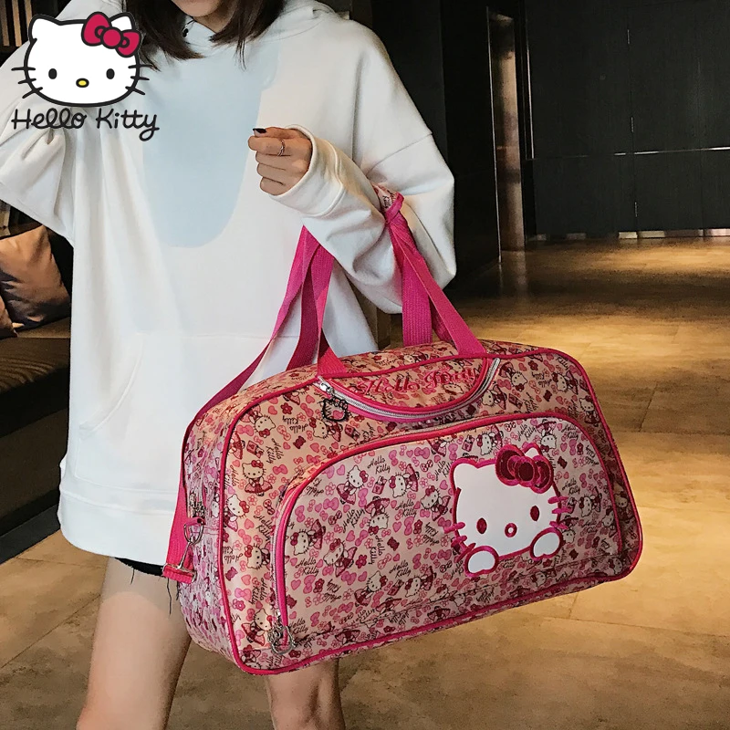 

Hello Kitty 2019 Fashion Bag Hand Bags Fashion Single Shoulder Diagonal Bag Lovely Girls Shopping Nylon Portable Plush Backpack