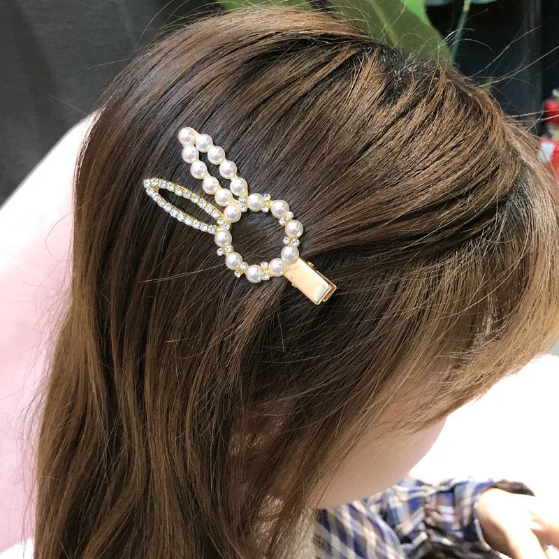 2019 Корея новые шпильки с жемчугом заколки Снежинка кролик заколки-бабочки для