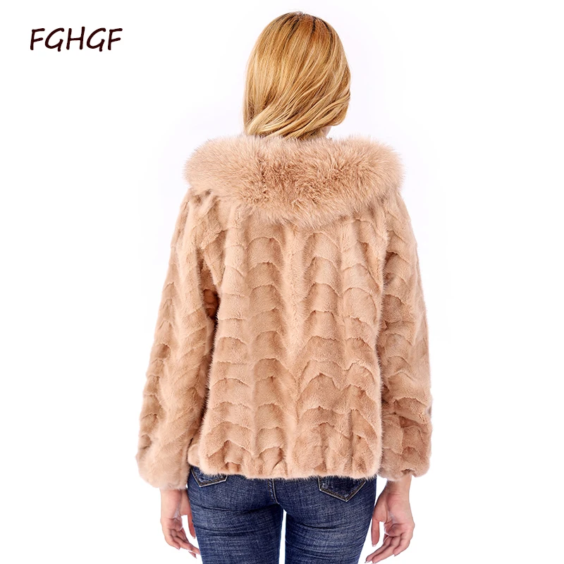 warm wind Real Mink Skin Fur Women Jacket Autumn Winter Short Mink Fur Coat women real fur coat