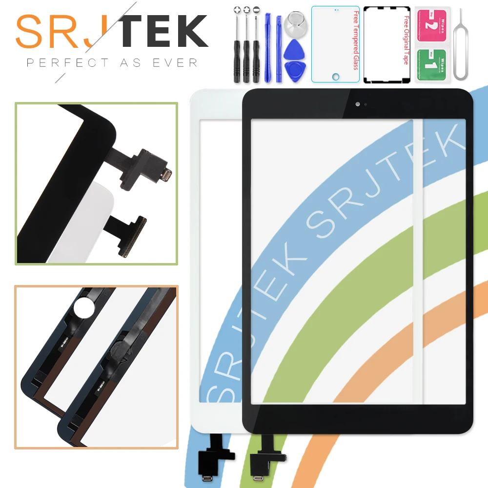 Srjtek для iPad Mini Экран 1 iPad Mini 2 Сенсорный экран A1432 A1454 A1455 A1489 A1490 A149 планшета кабель ИС Главная Кнопка Mini2