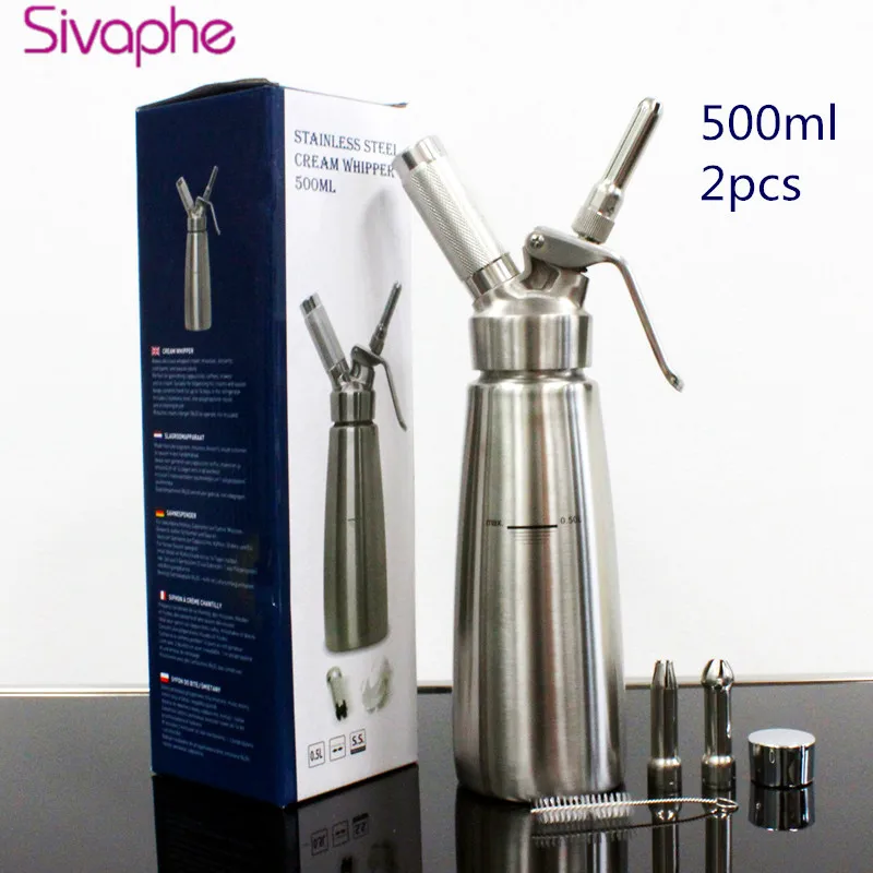 Sivaphe Whipped Cream Dispenser Decorating Nozzles Mousse Siphon Tips Stainless Steel for Cream Whipper 