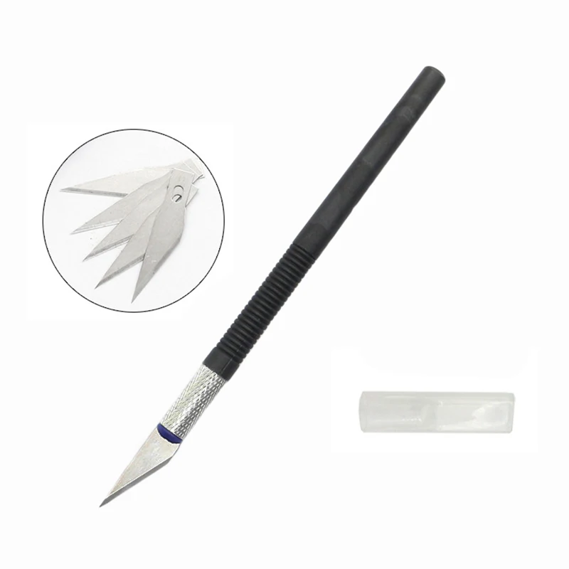 Jewii 7 шт. ремесло произведение искусства режущий нож 1 Ручка ножа 6 лезвий DIY ремонт ручные инструменты скульптура нож для скальпеля - Цвет: Black