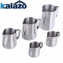 

Kalazo Frothing Pitcher Stainless Steel Milk 100ml/150/350ml/600ml/100ml Espresso Coffee Latte Jug Barista Craft Coffee