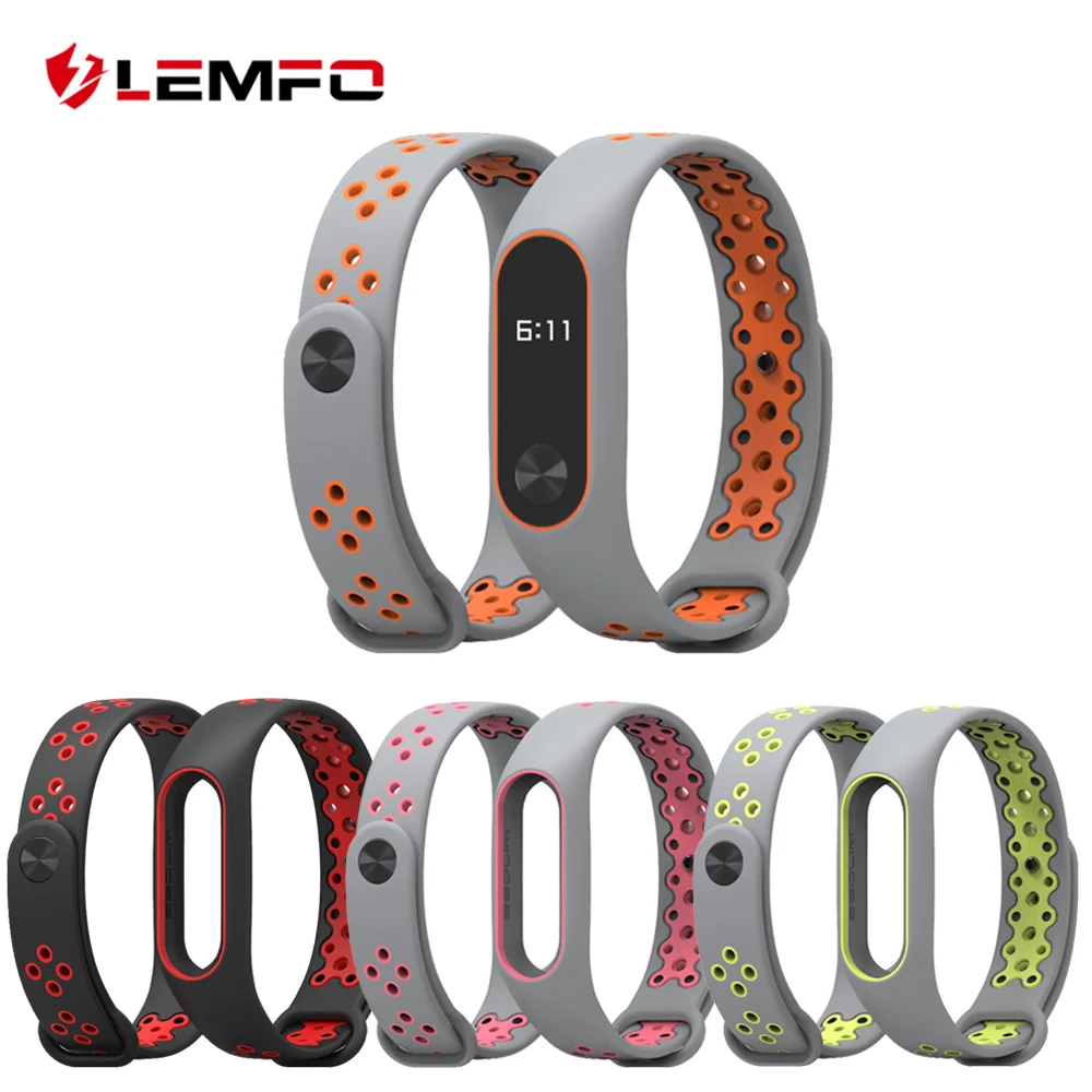 LEMFO Smart Band аксессуары для Xiaomi Mi Группа 2 ремень заменить Для мужчин t браслет двойной цветной силиконовый браслет для Для мужчин Для женщин