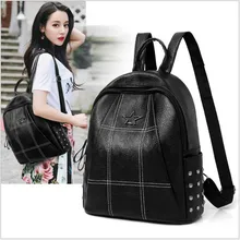 High Quality PU Leather Women Backpack Fashion Solid School Bags For Teenager Girls Large Capacity Casual Women Black Backpacks High Quality PU Leather Women Backpack Fashion Solid School Bags For Teenager Girls Large Capacity Casual Women Black Backpacks