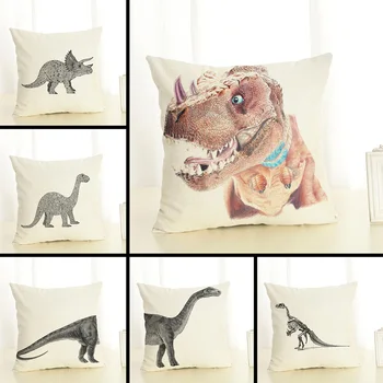 

Nordic Dinosaur Fossils Cushion Covers Pillowcases Linen Cotton Square Cushion Cover Seat Sofa Home Decoration Pillow Cover