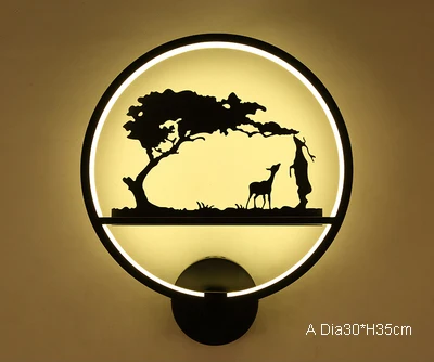 Денолит арт-деко, креативный современный настенный светильник, детский прикроватный светильник для спальни, черный/белый металлический светильник - Цвет абажура: A Black