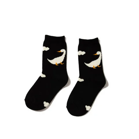 Детские носки для девочек, хлопковые носки, детские короткие носки, милые Белые Носки с рисунком утки, Забавная детская обувь, мягкие в подарок, милые 0-4