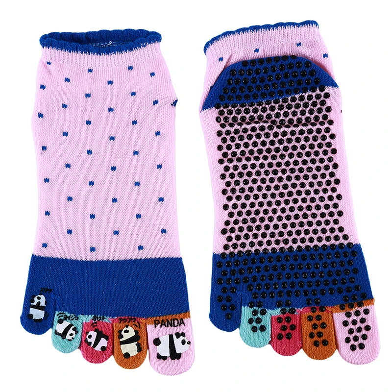 Домашние противоскользящие носки для пилатеса с пятью пальцами; женские хлопковые носки с забавными рисунками; раздельные мужские спортивные носки для женщин