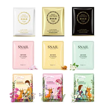 

Bioaqua 10Pcs Plant extraction Snail Lady Facial Mask Gentian flowers coreopsis Moisturing Hydrating Refreshing Mask Skin Care