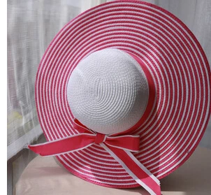 10 шт./партия,, женский в Корейском стиле, Черно-Белая Летняя женская шляпа в полоску, большой пляжный навес, Солнцезащитная соломенная шляпа - Цвет: 3
