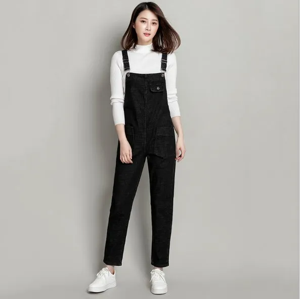 

100kg Women Casual Loose Denim Overalls Female Baggy Romper Jeans Jumpsuit Black Blue Plus Size Jeans for Women 5xl 6xl