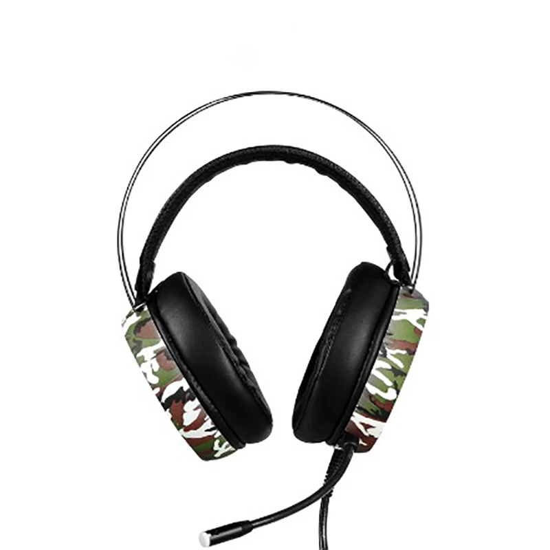 Smart game headphone wire control HD MIC camouflage color 3D stereo surround sound noise cancelling professional E-sport headset Smart game headphone wire control HD MIC camouflage color 3D stereo surround sound noise cancelling professional E-sport headset