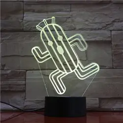 Кактус настольная лампа прикроватная Мультфильм Атмосфера USB Touch сенсор 7 цветов Изменение декоративные огни Детские кактусы светодиодный