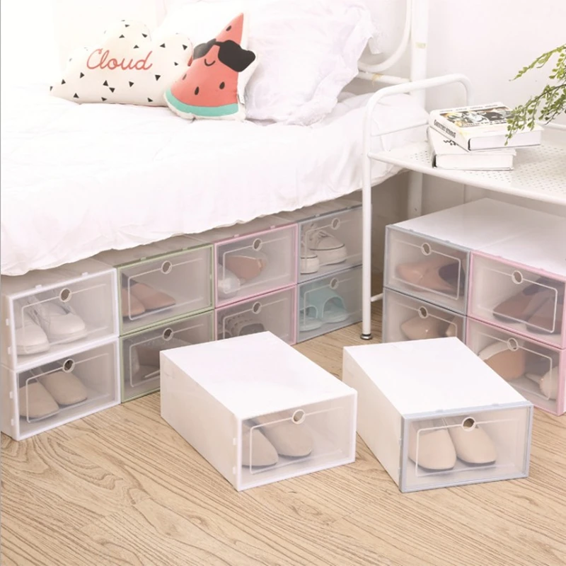 

6PCS shoe storage box PP folding shoe box dustproof box drawer home components