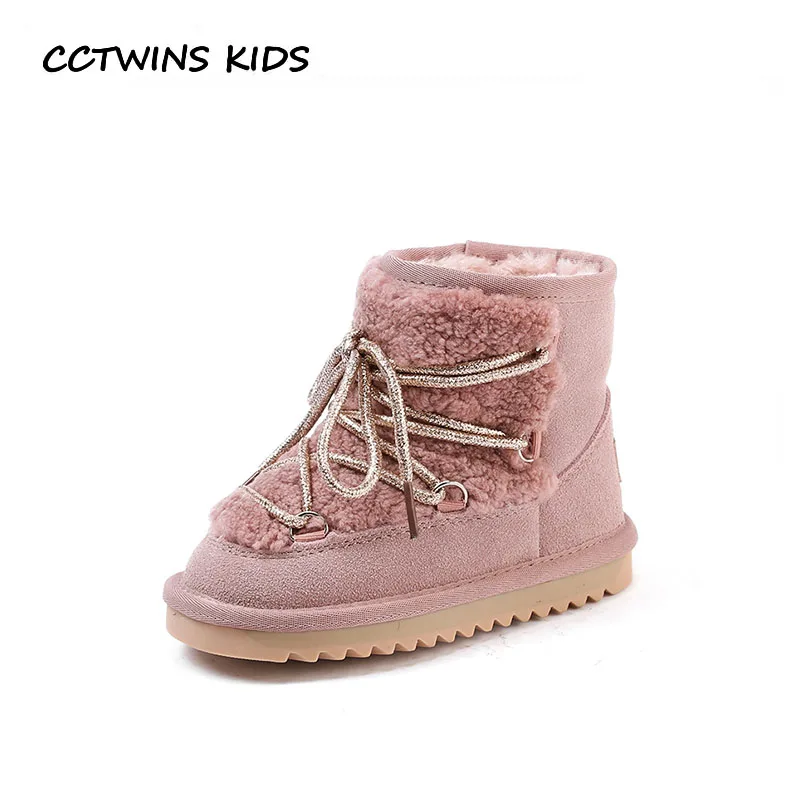 

CCTWINS KIDS 2018 Winter Children Fashion Mid Calf Boot Baby Girl Brand Snow Boot Boy Genuine Leather Warm Shoe CS1696