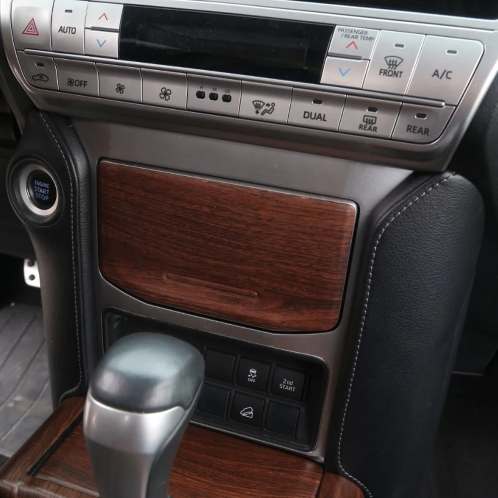 Для Toyota Prado, автомобильный Стайлинг, центральный контроль, органайзер, коробка, панель, крышка, рамка, наклейка, аксессуары для интерьера