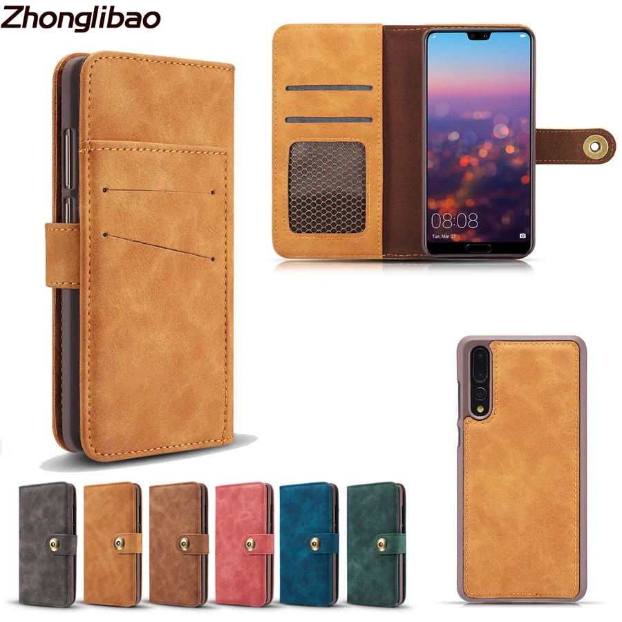 

Retro Two-in-one Separable Leather Back Case for Huawei Mate 20 Pro Lite Mate 9 P20 P30 Pro Lite Magnetic Card Flip Wallet Cover