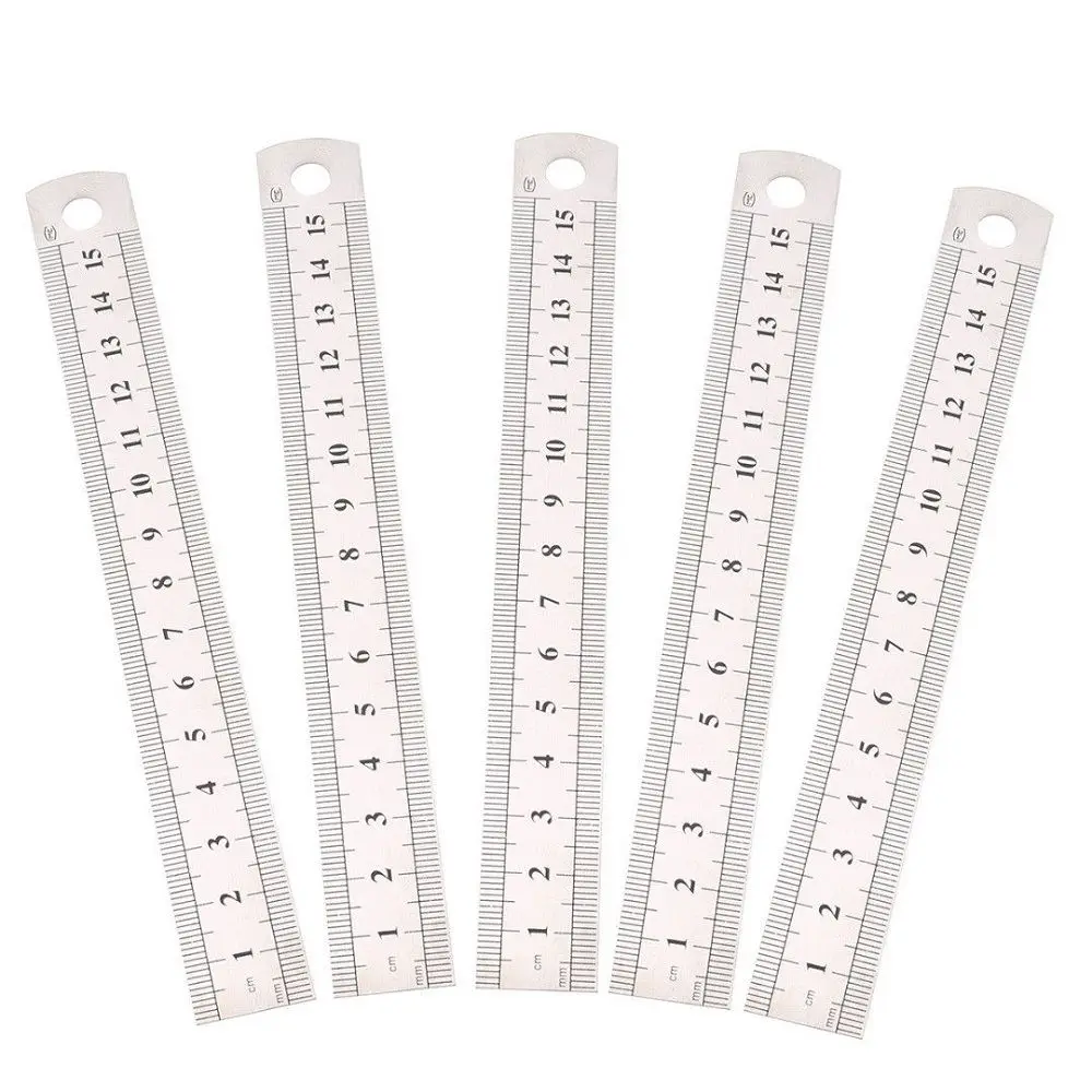 2pcs 6Inch Stainless Steel Pocket Measuring Ruler Scale Rule Double Sided Metric 2pcs 6Inch Stainless Steel Pocket Measuring Ruler Scale Rule Double Sided Metric