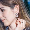 LUOTEEMI 2016 New Elegant Leaf Shape Drop Earrings Statement Tiny CZ White Color Noble Bridal Wedding Dangle Brincos Jewelry ► Photo 2/6