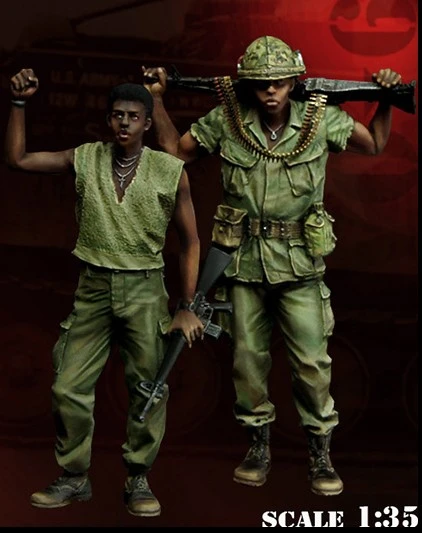 Details about / 1//35 Resin Figure Model Kit Vietnam War US Soldiers Cover Taking Hit Unpainted