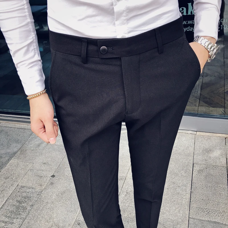 men dress pant 2019 Blue black khaki mens pants Asia size