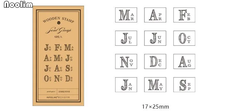 Винтажная деревянная месяц печатка с номерами набор украшение дневника Свадьба алфавит штамп месяц символ цифры печать - Цвет: Number