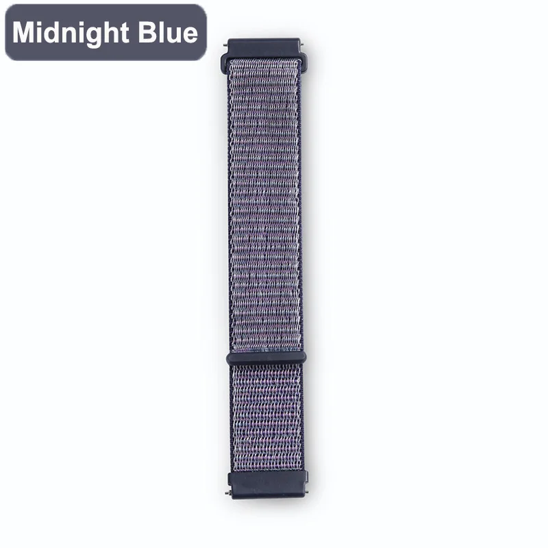 Для Amazfit ремешок bip нейлоновый ремешок для Xiaomi Amazfit bip Pace 20 мм 22 мм петля ремешок для часов браслет умные аксессуары браслет - Цвет: Midnight Blue