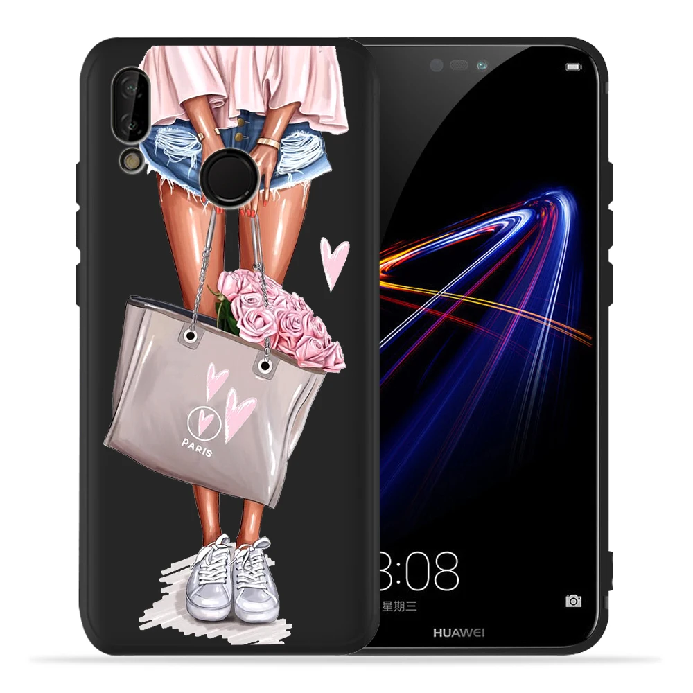 Чехол с коричневыми волосами Mama Baby mouse Super Mom Girl Для huawei P30 Pro для huawei p20 lite mate 20 Honor 8 10 PSmart Etui - Цвет: 13