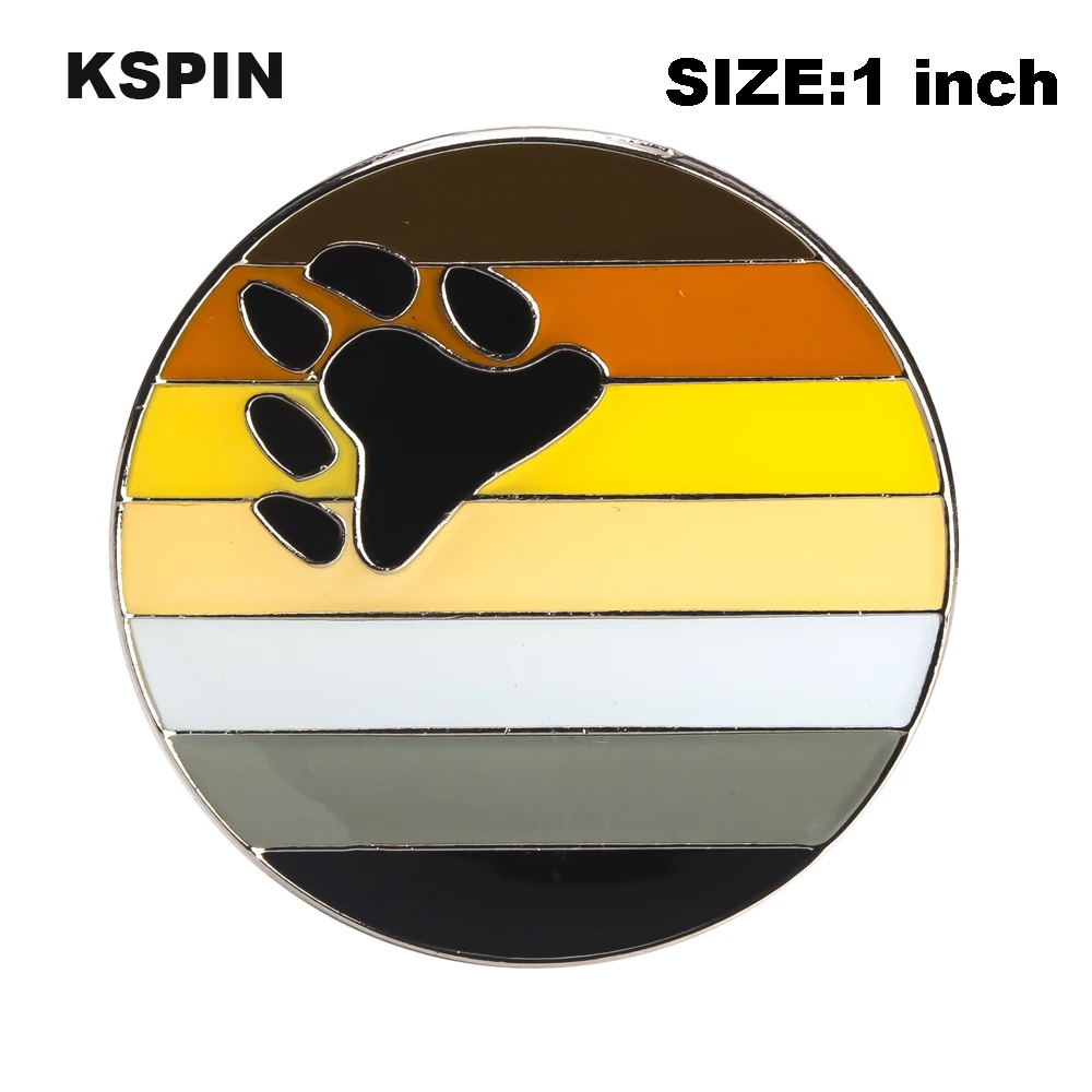 

Bear Pride Rainbow Flag Rozet Metal Chapas Metalicas Pins Icon Backpack Brooch for Gift XY0304